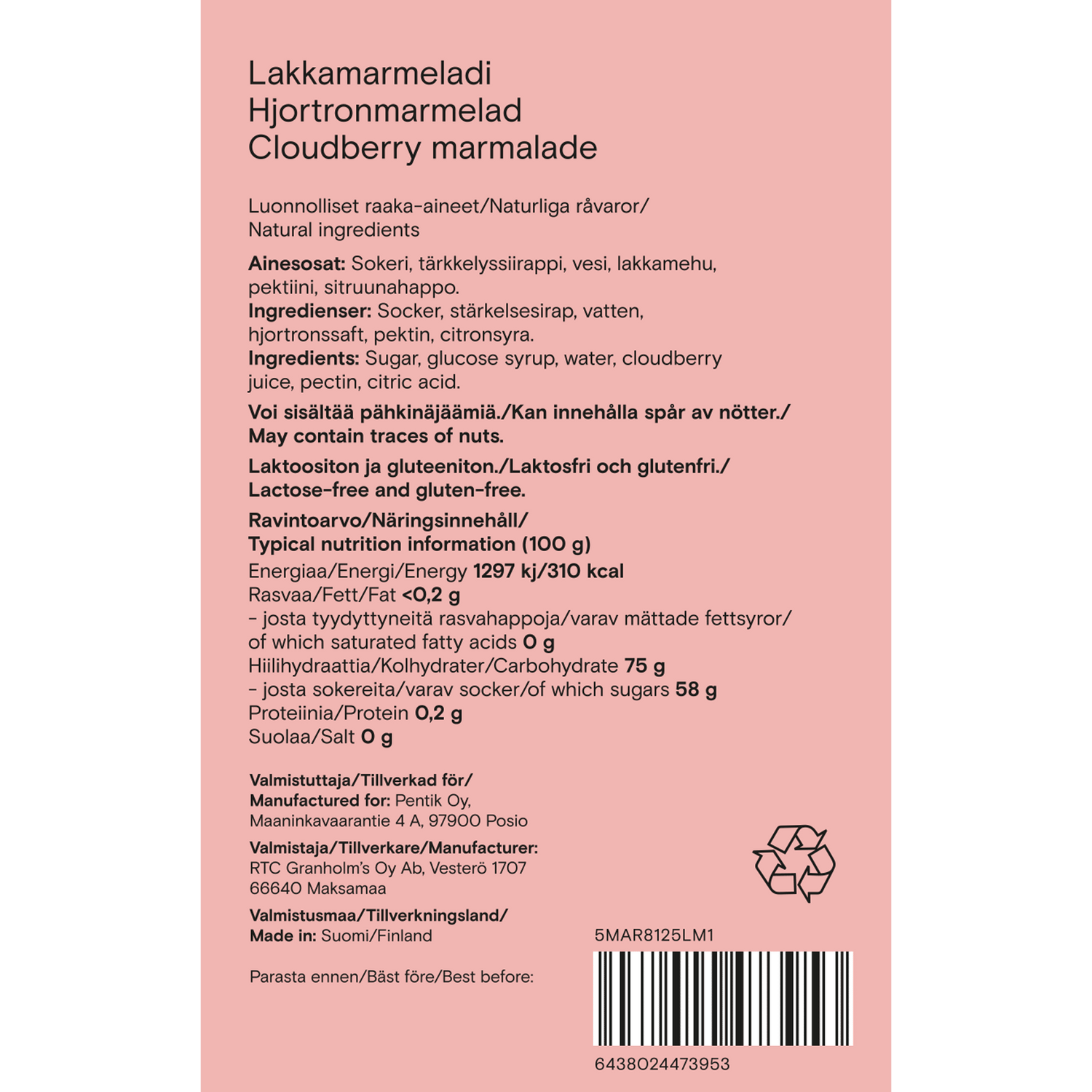 Lakka Marmeladimakeinen - PENTIK - Kattaus/Herkut/Makeiset ja pikkuleivät