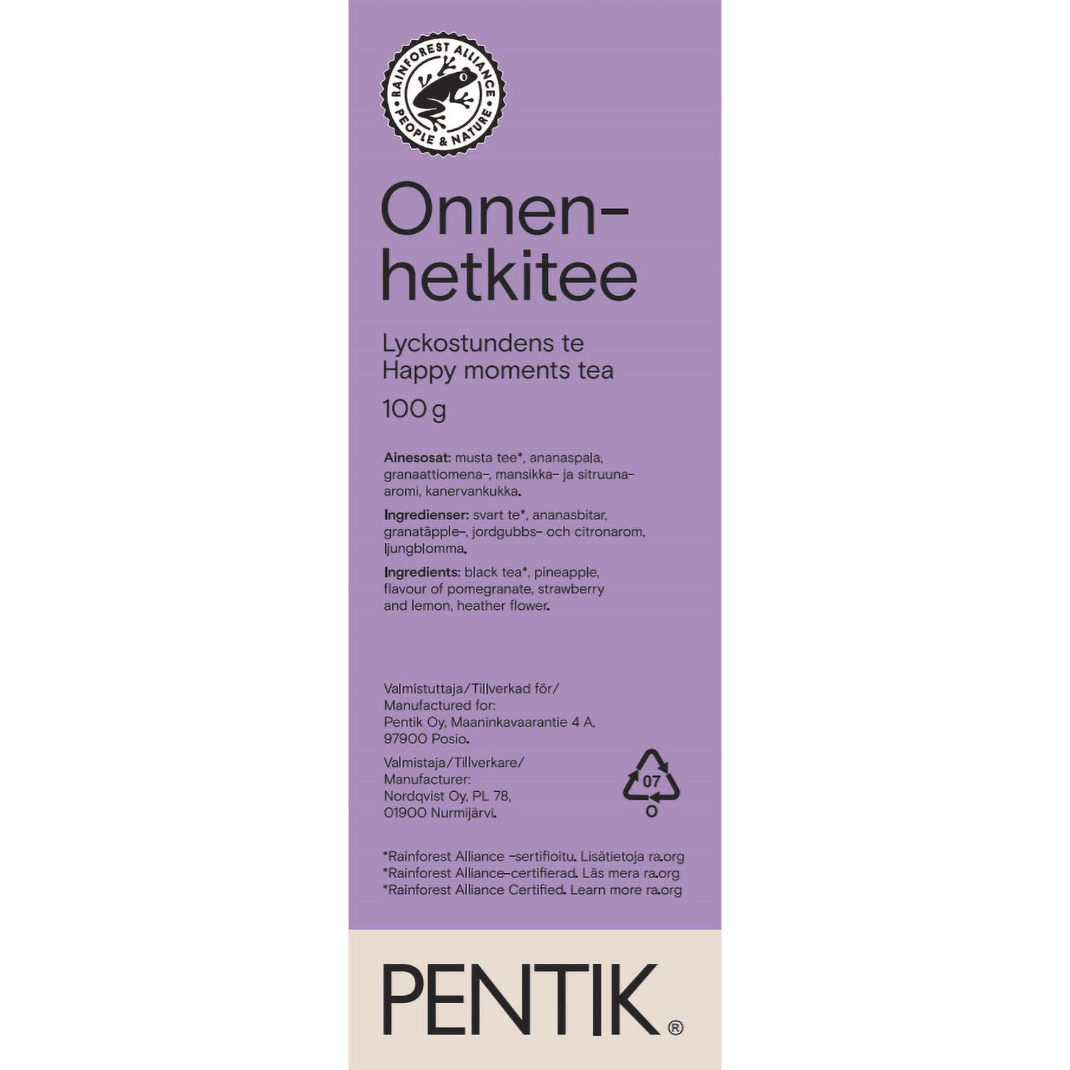 Onnenhetkitee - PENTIK - Kattaus/Herkut/Teet