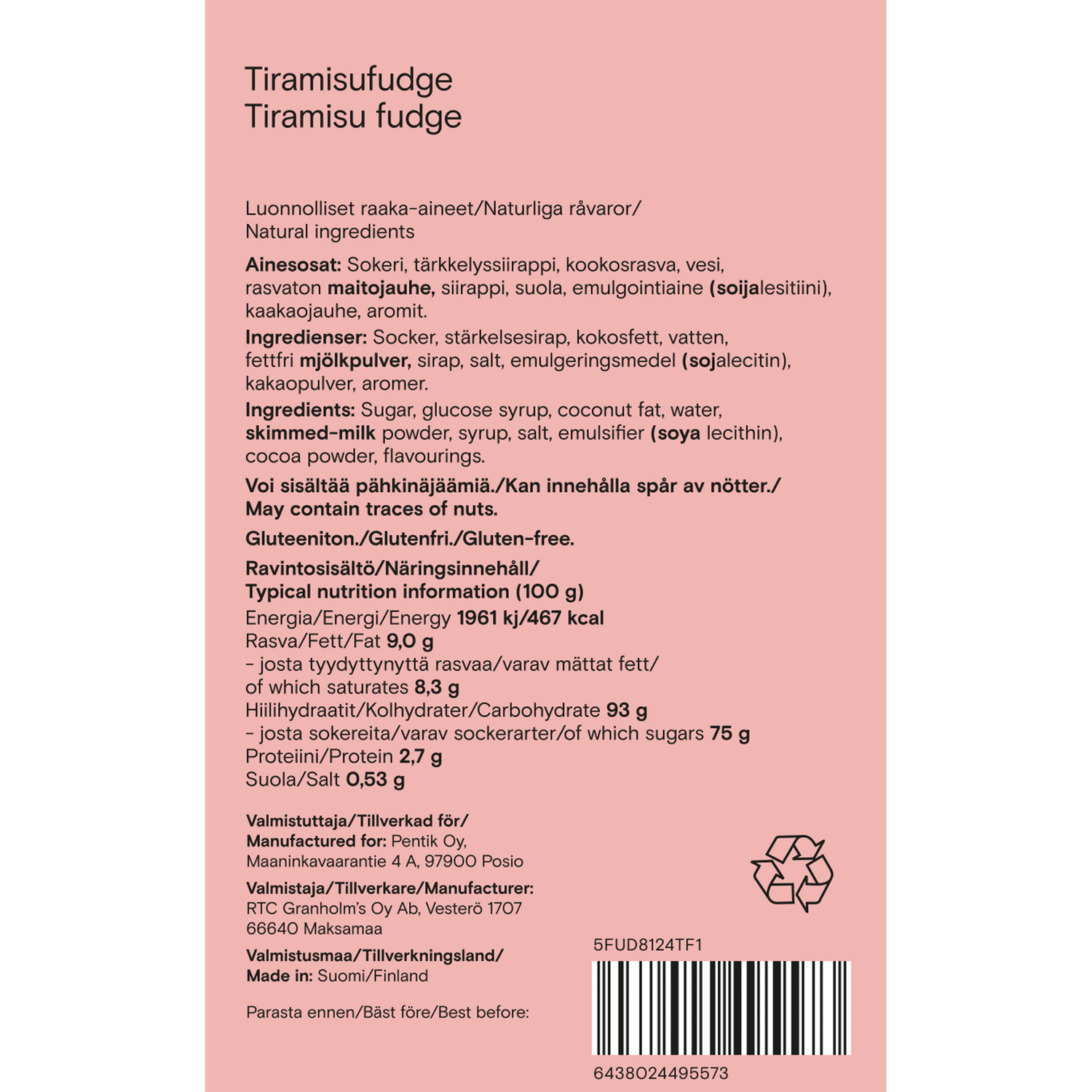 Tiramisufudge - PENTIK - Kattaus/Herkut/Makeiset ja pikkuleivät