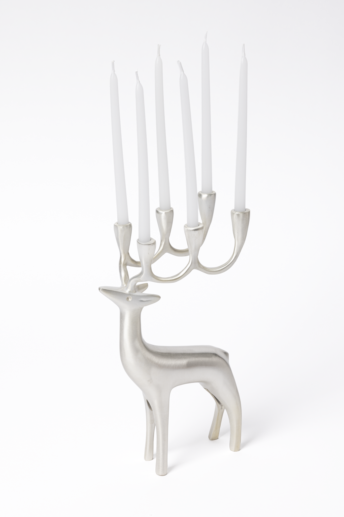 Silvered Reindeer Candelabra