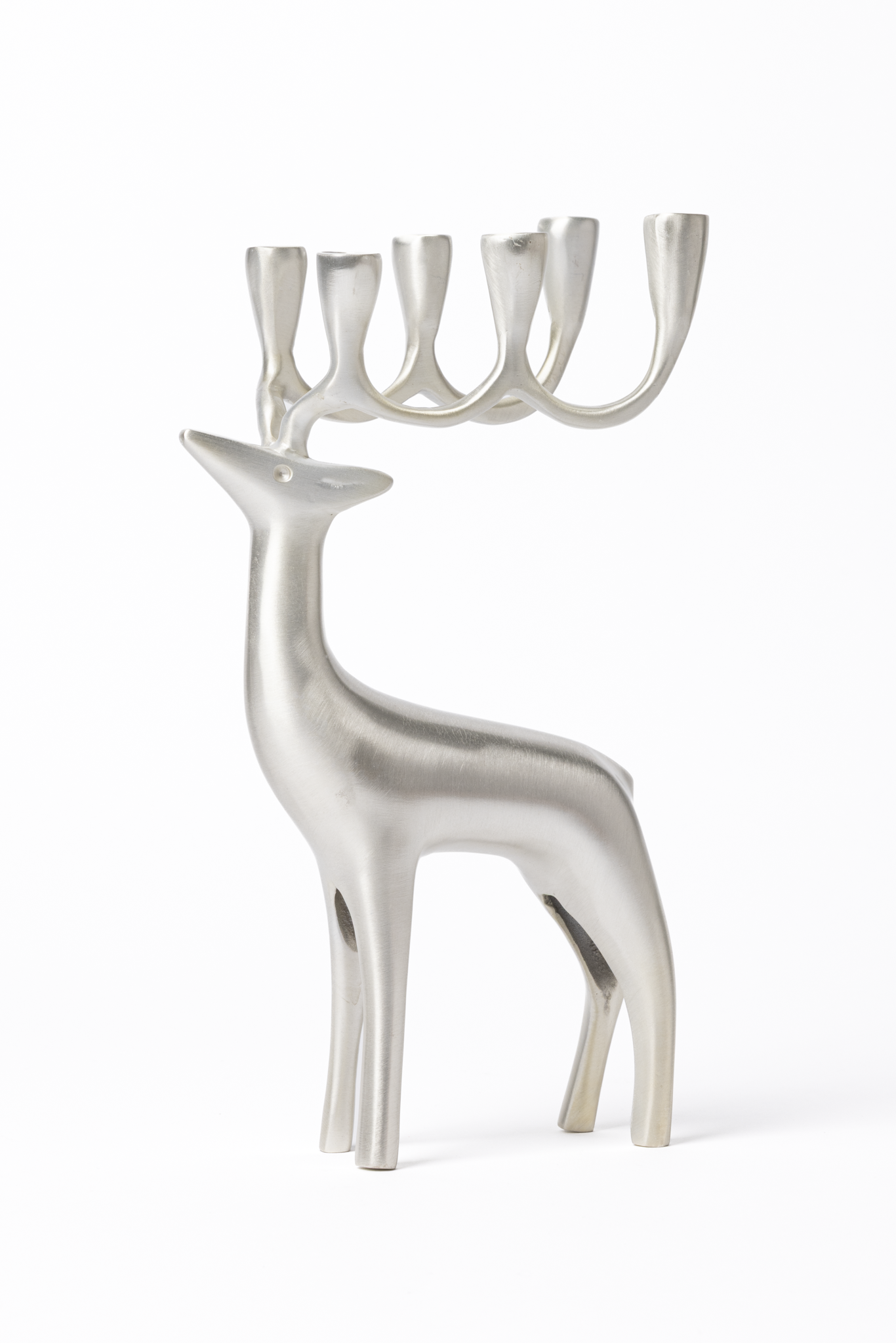 Silvered Reindeer Candelabra