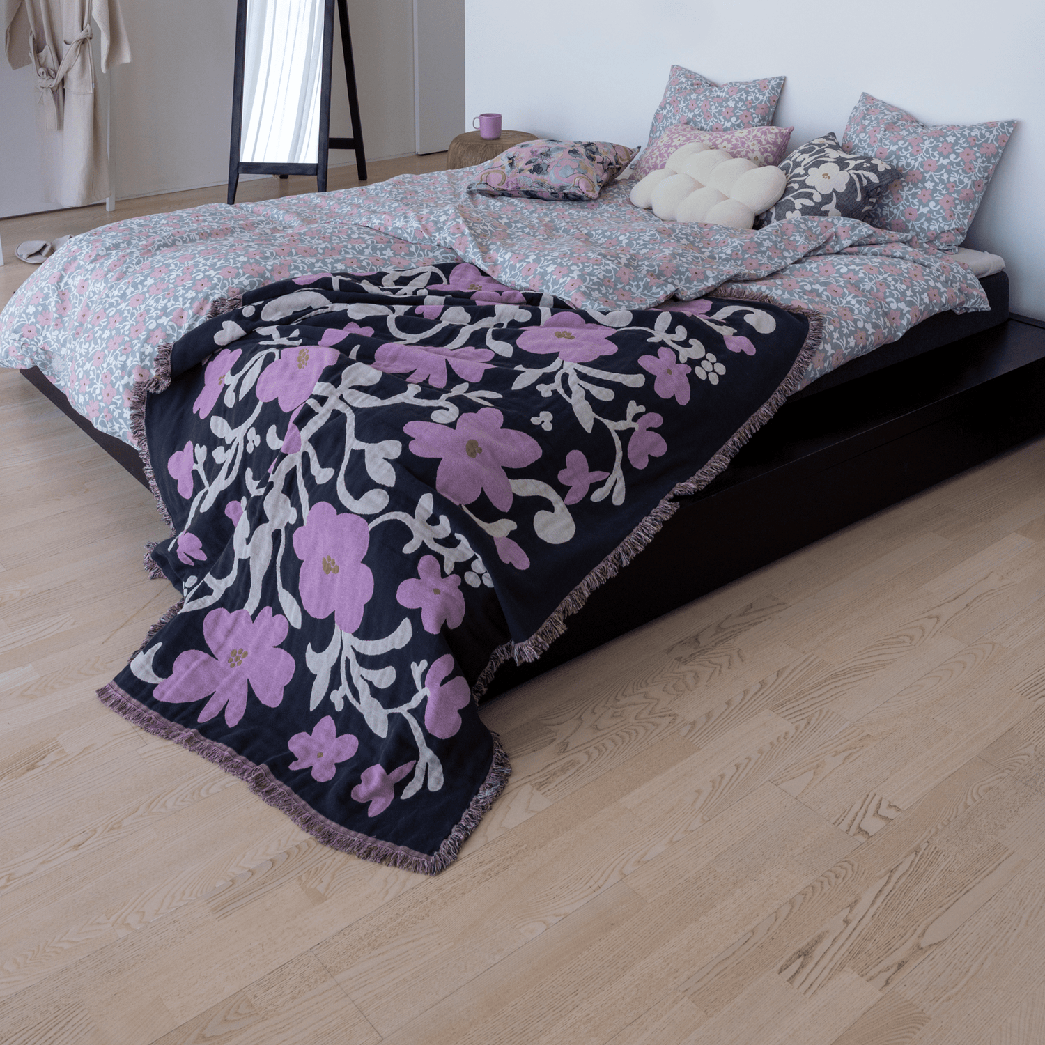 Ruusumalva Torkkupeitto Jacquard - PENTIK - Tekstiilit/Sisustustekstiilit/Torkkupeitot