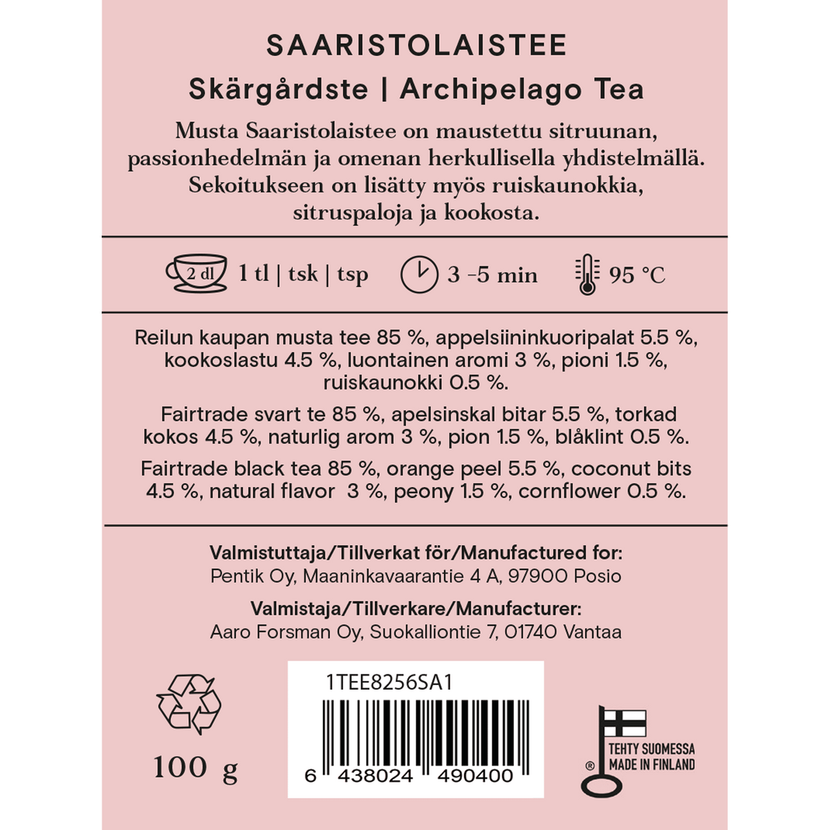 Saaristolaistee - PENTIK - Kattaus/Herkut/Teet